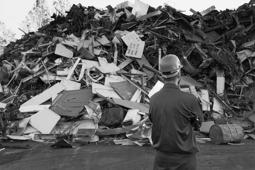 Construction site with waste clearance in Belmont